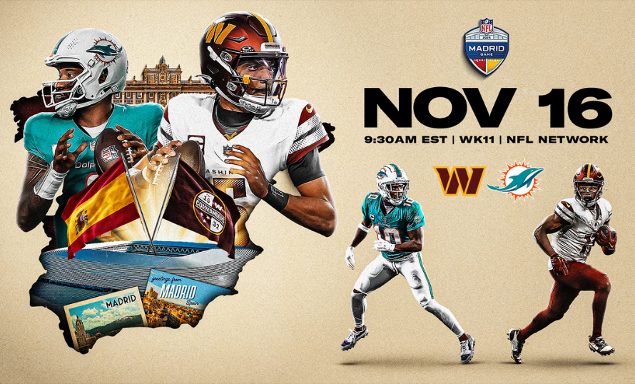 NFL: ¡Historia en Madrid! El Bernabéu Acoge el Primer Partido Oficial entre Dolphins y Commanders 🏈🇪🇸